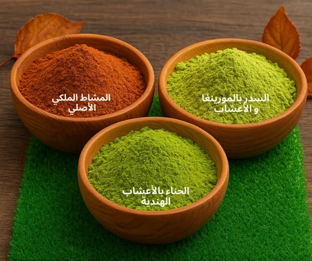 مجموعة ل 4 أشهر كاملة ( المشاط الملكي الأصلي +السدر بالمورينغا و الأعشاب+الحناء بالأعشاب الهندية )