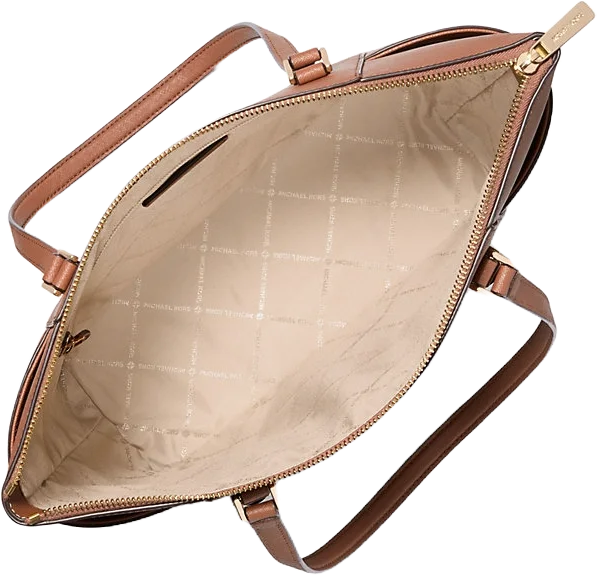 Michael Kors Charlotte Large Saffiano Leather Top-Zip Tote Bag - Olive