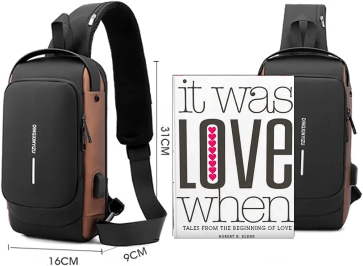 Anti-Theft Crossbody Sling Backpack, Multi-pocket Casual Chest Bag, Handbag & Shoulder Bag With USB Charging Port & Password Lock, Waterproof Travel Bag for Men And Women.