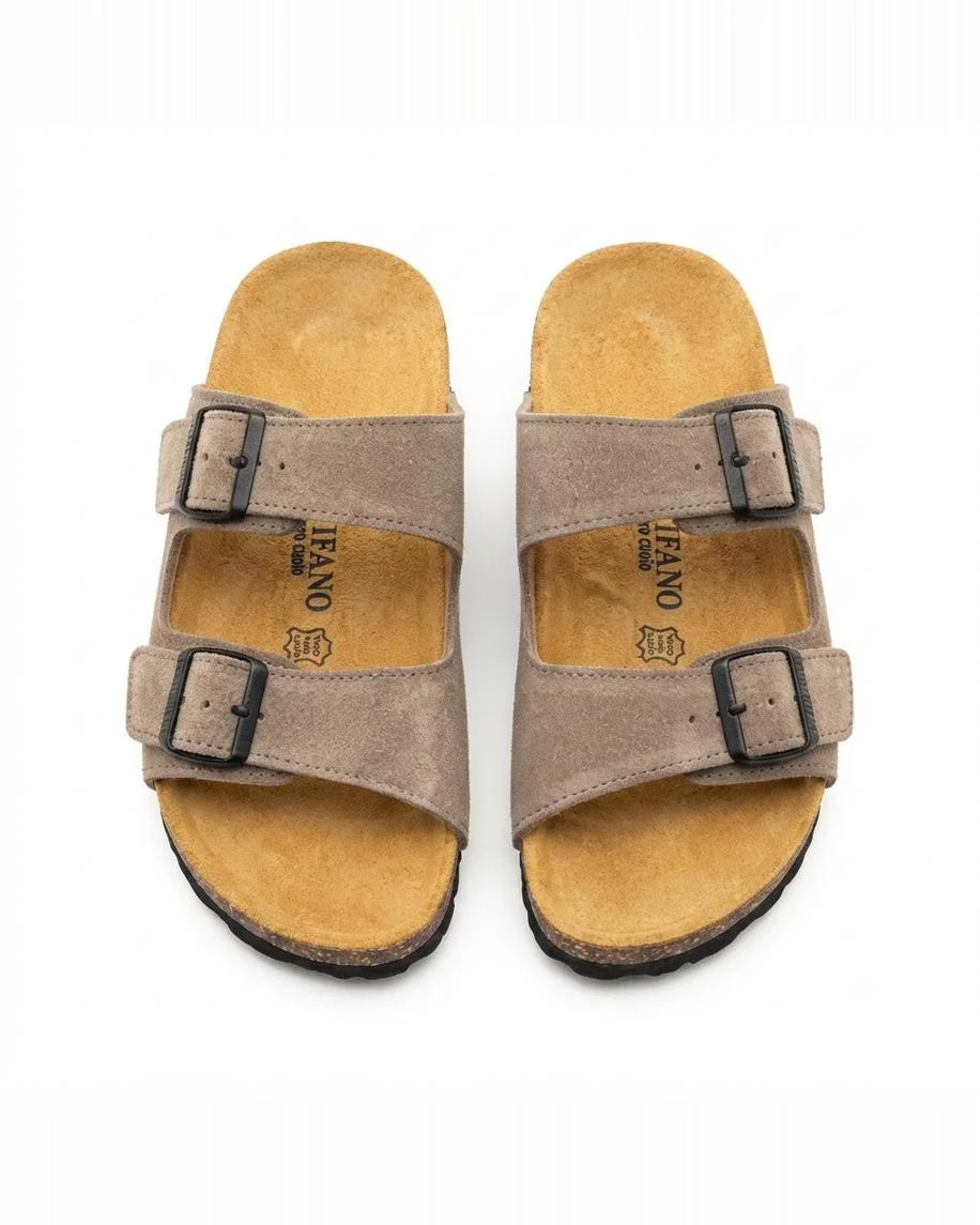 Sandales ortho en daim taupe 0022