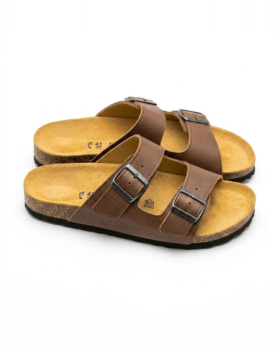 Sandales ortho en cuir grainé brown 0021