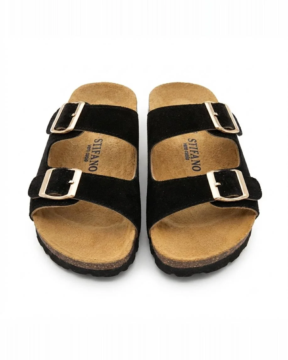Sandales savana en daim noir 0011