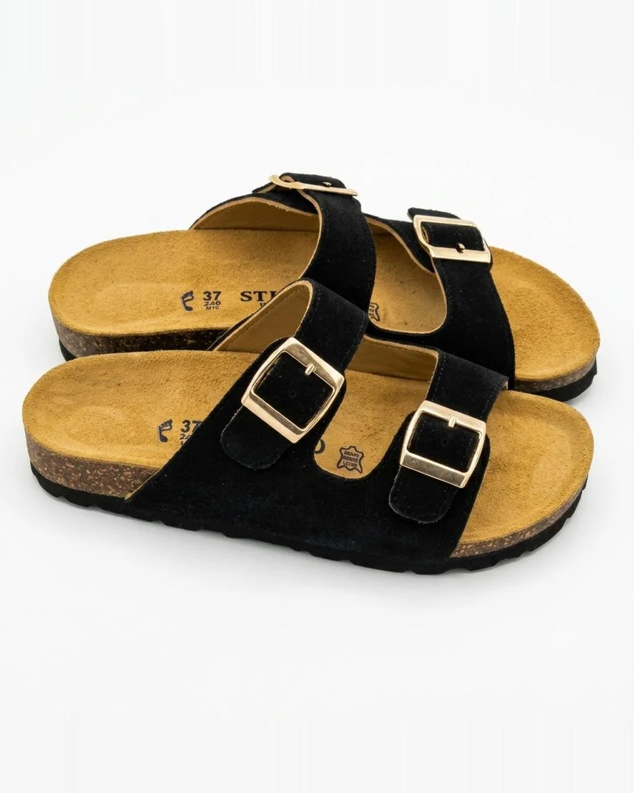 Sandales savana en daim noir 0011