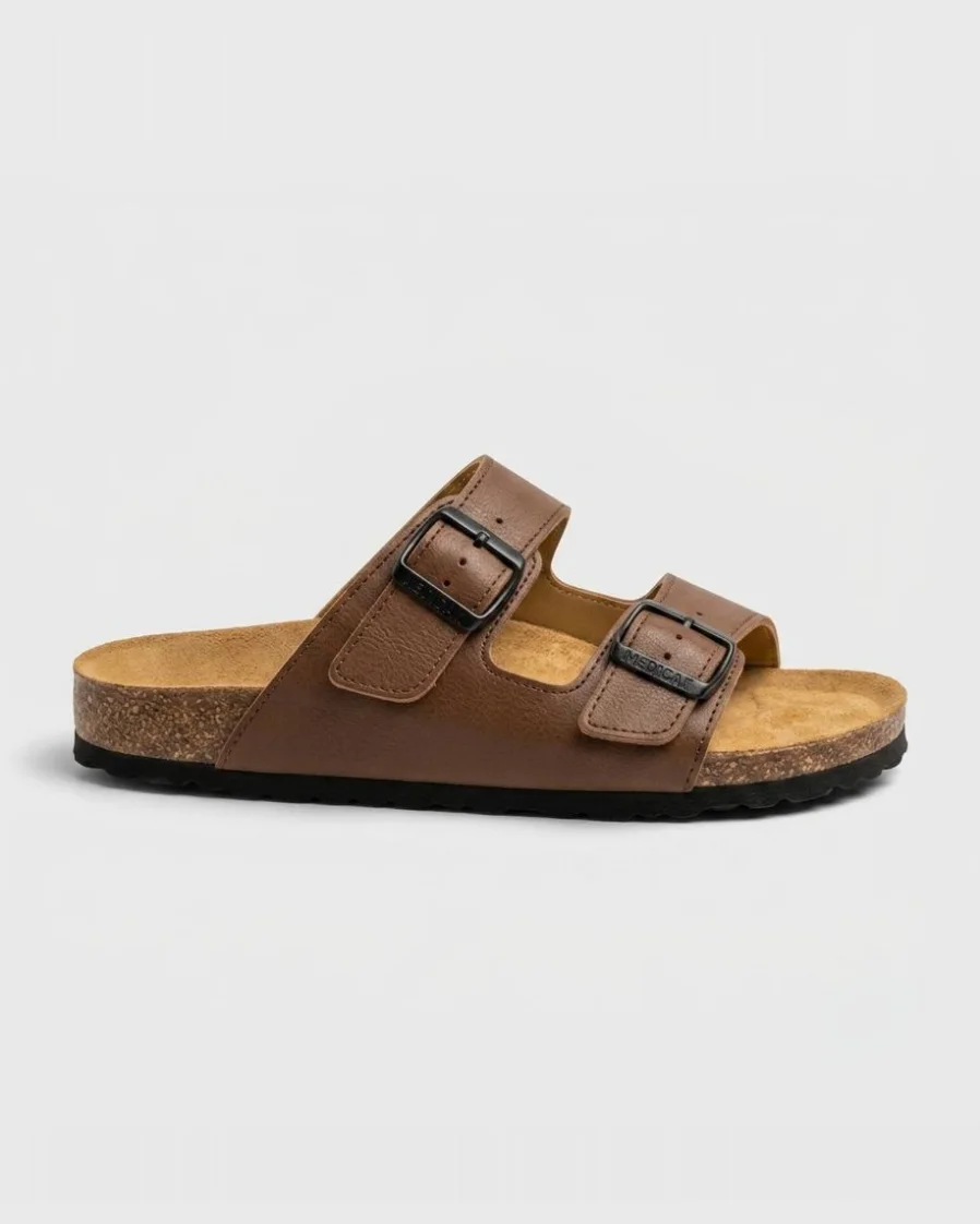 Sandales ortho en cuir grainé brown 0021