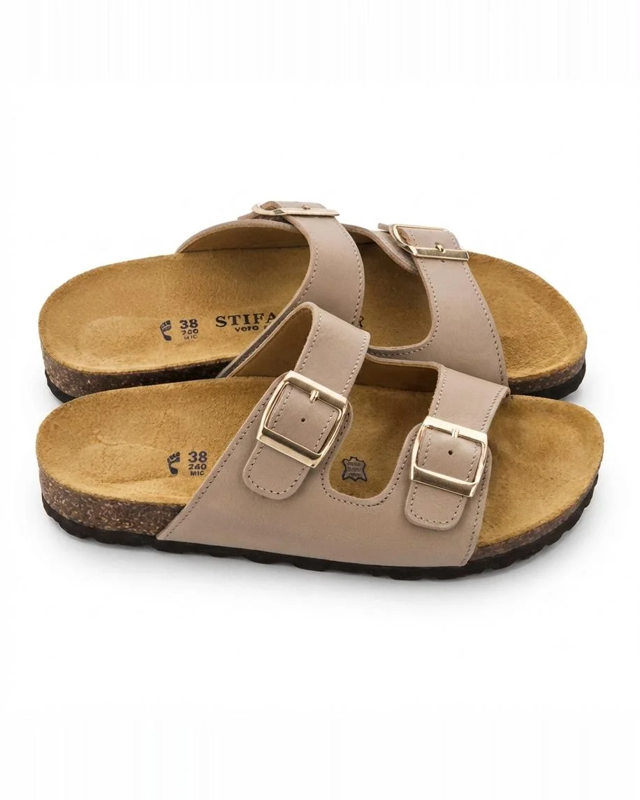 Sandales savana en cuir lisse beige 0012