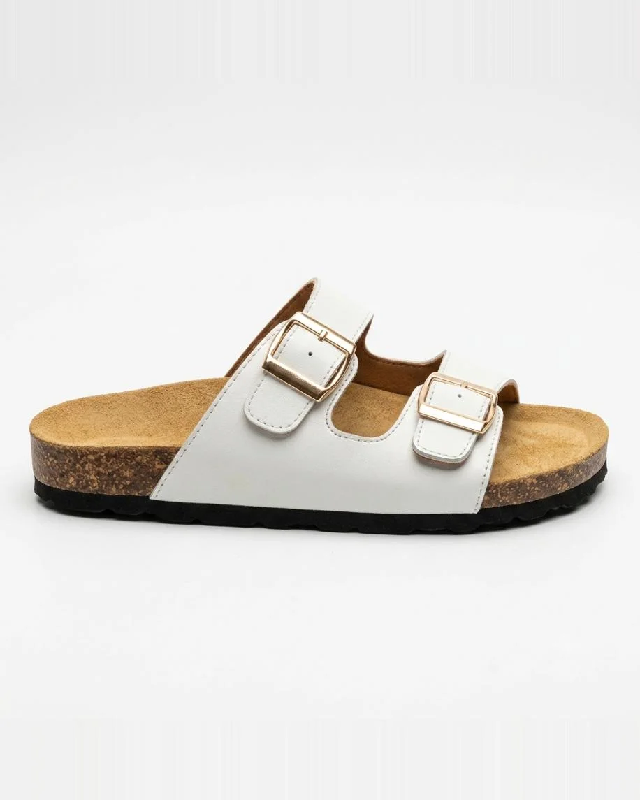 Sandales savana en cuir lisse blanche 0012