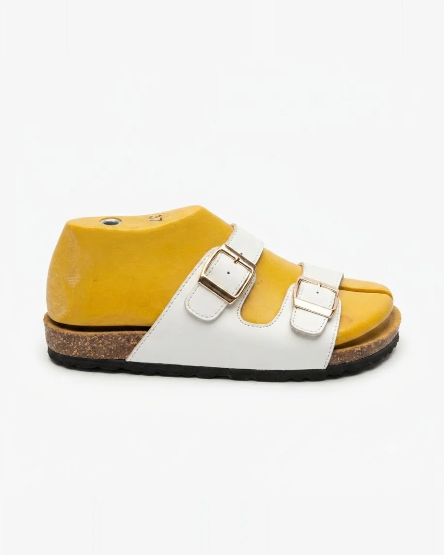 Sandales savana en cuir lisse blanche 0012