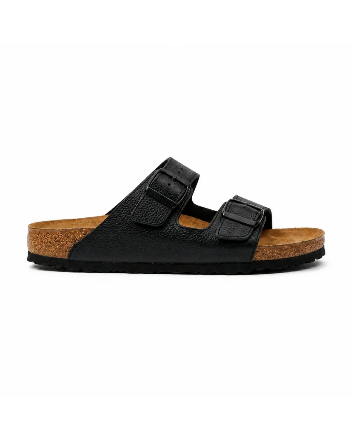 Sandales ortho en cuir noir grainé 0021