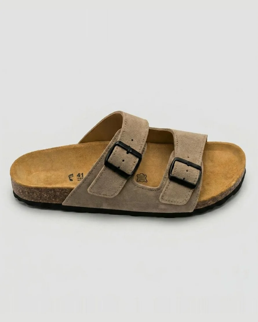 Sandales ortho en daim taupe 0022