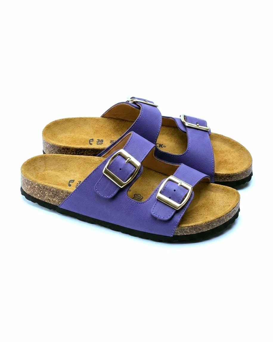 Sandales savana en cuir grainé bleu nuit 0021