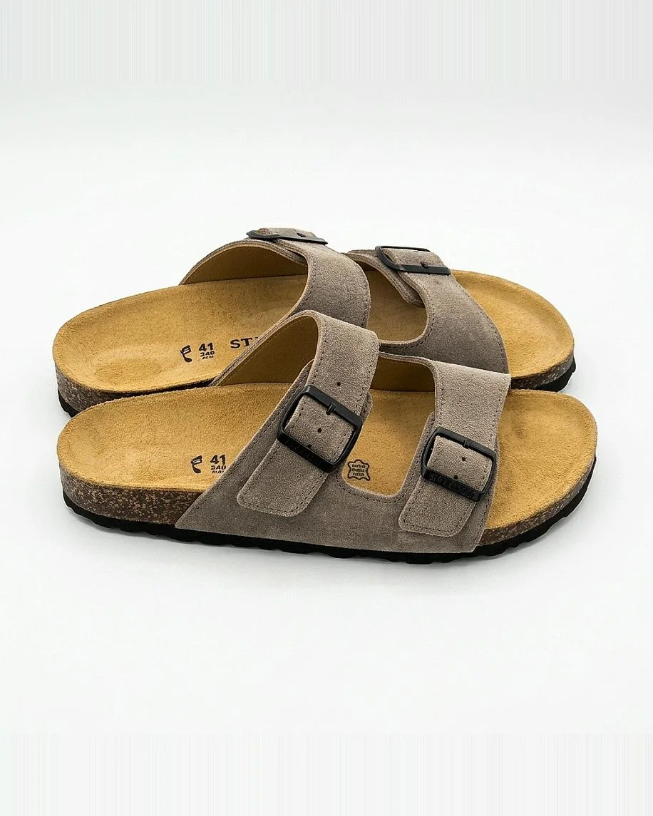 Sandales ortho en daim taupe 0022