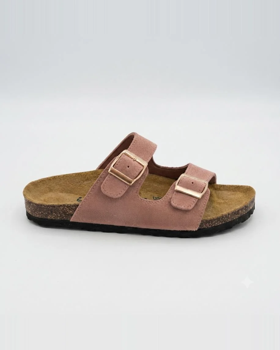 Sandales savana en daim rose 0011