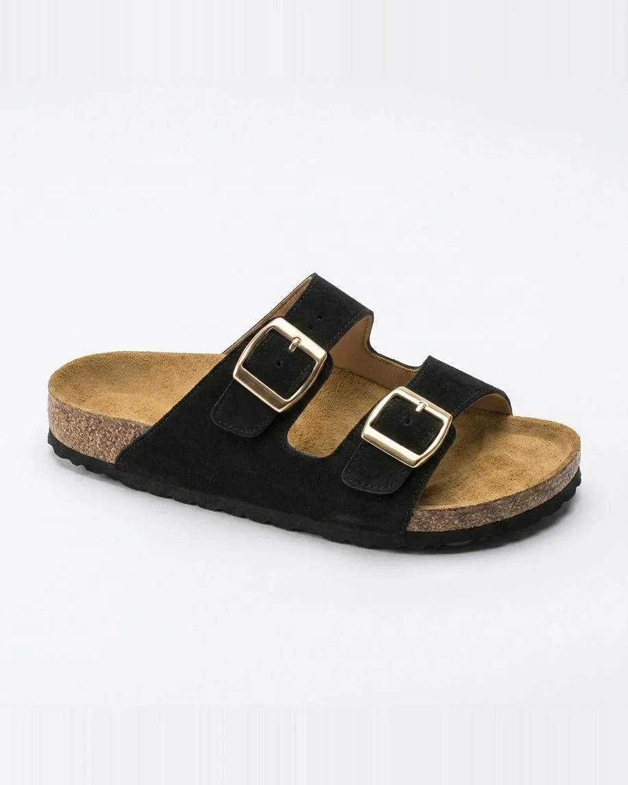 Sandales savana en daim noir 0011