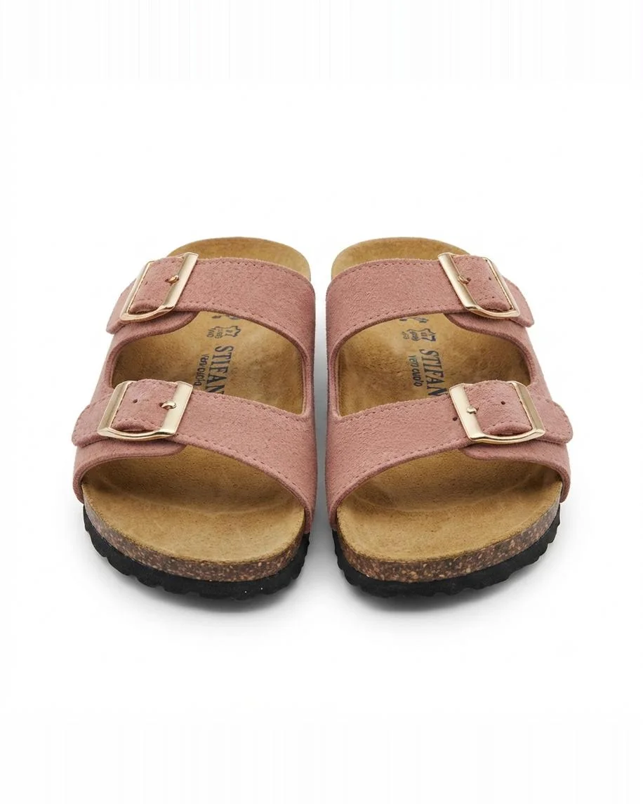 Sandales savana en daim rose 0011