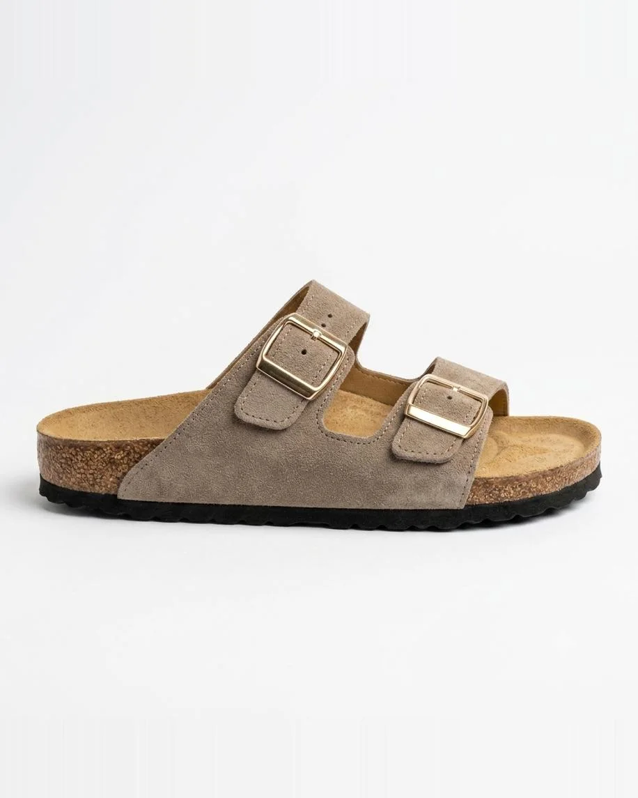 Sandales savana en daim taupe 0011