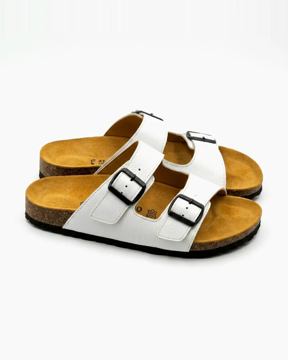 Sandales ortho en cuir grainé blanche 0021