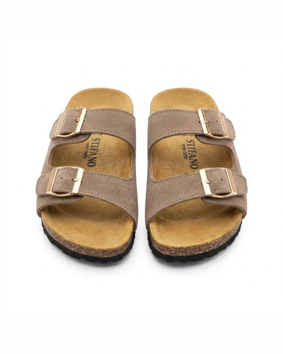 Sandales savana en daim taupe 0011