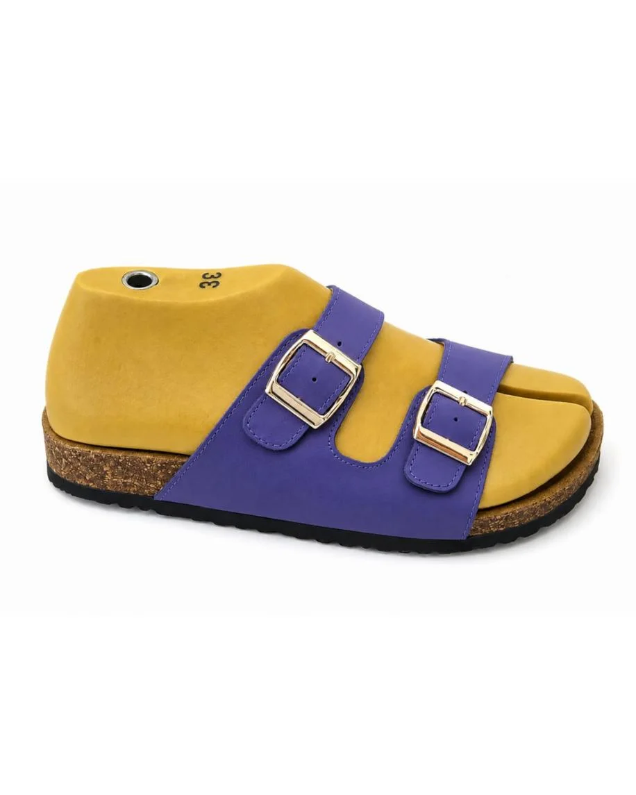 Sandales savana en cuir grainé bleu nuit 0021