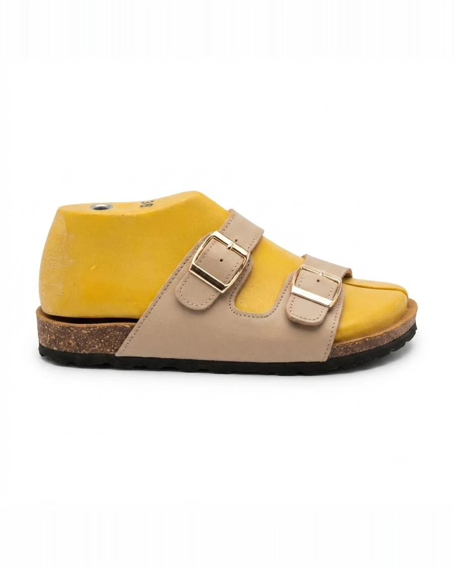 Sandales savana en cuir lisse beige 0012
