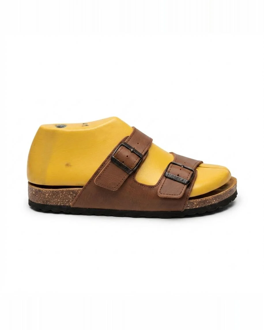 Sandales ortho en cuir grainé brown 0021
