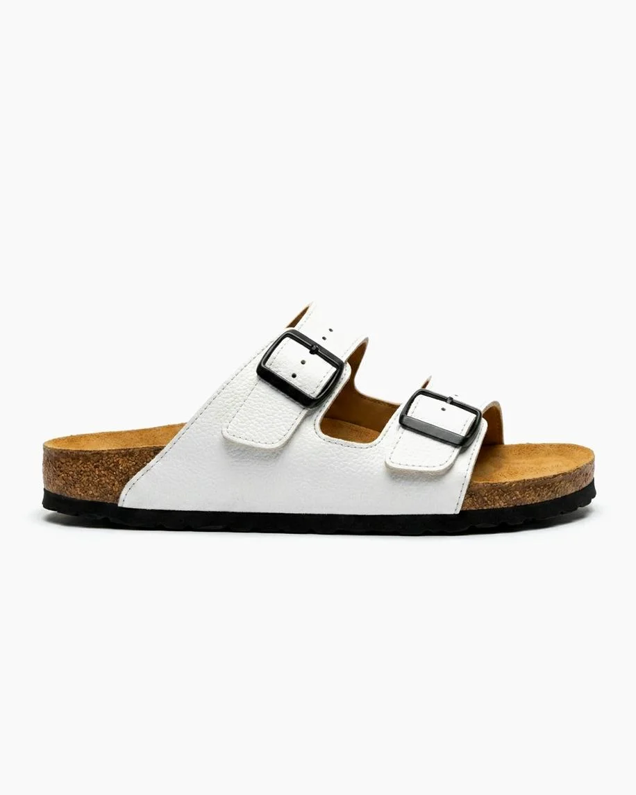 Sandales ortho en cuir grainé blanche 0021