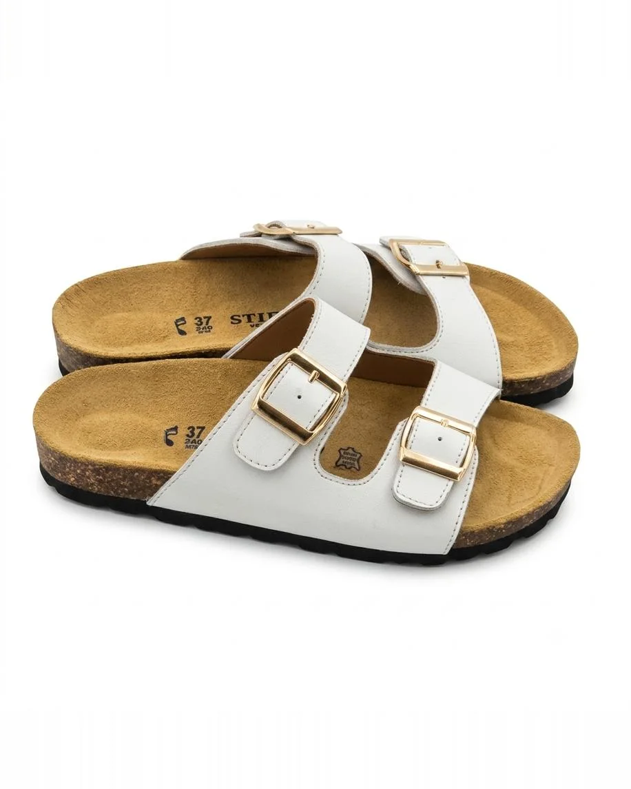 Sandales savana en cuir lisse blanche 0012