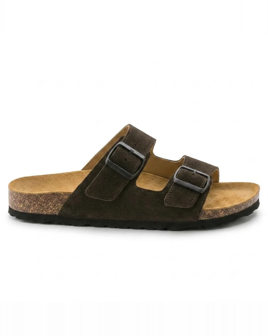 Sandales ortho en daim chocolat 0022