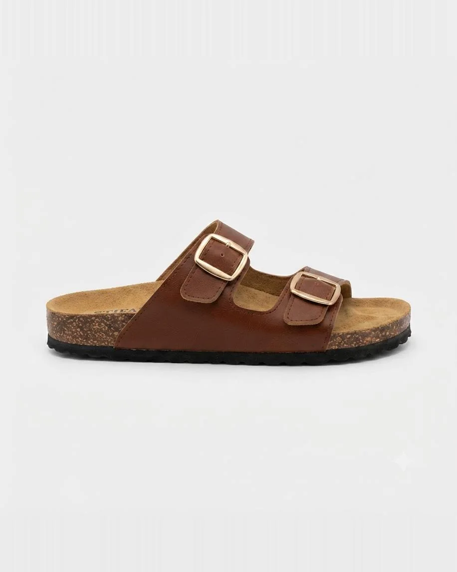 Sandales savana en cuir lisse brown 0012