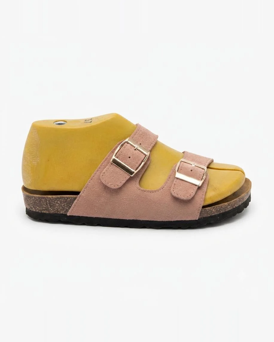Sandales savana en daim rose 0011