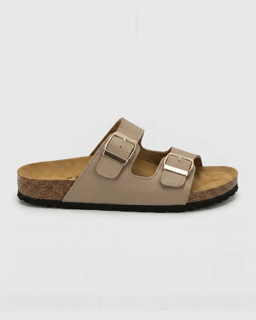 Sandales savana en cuir lisse beige 0012