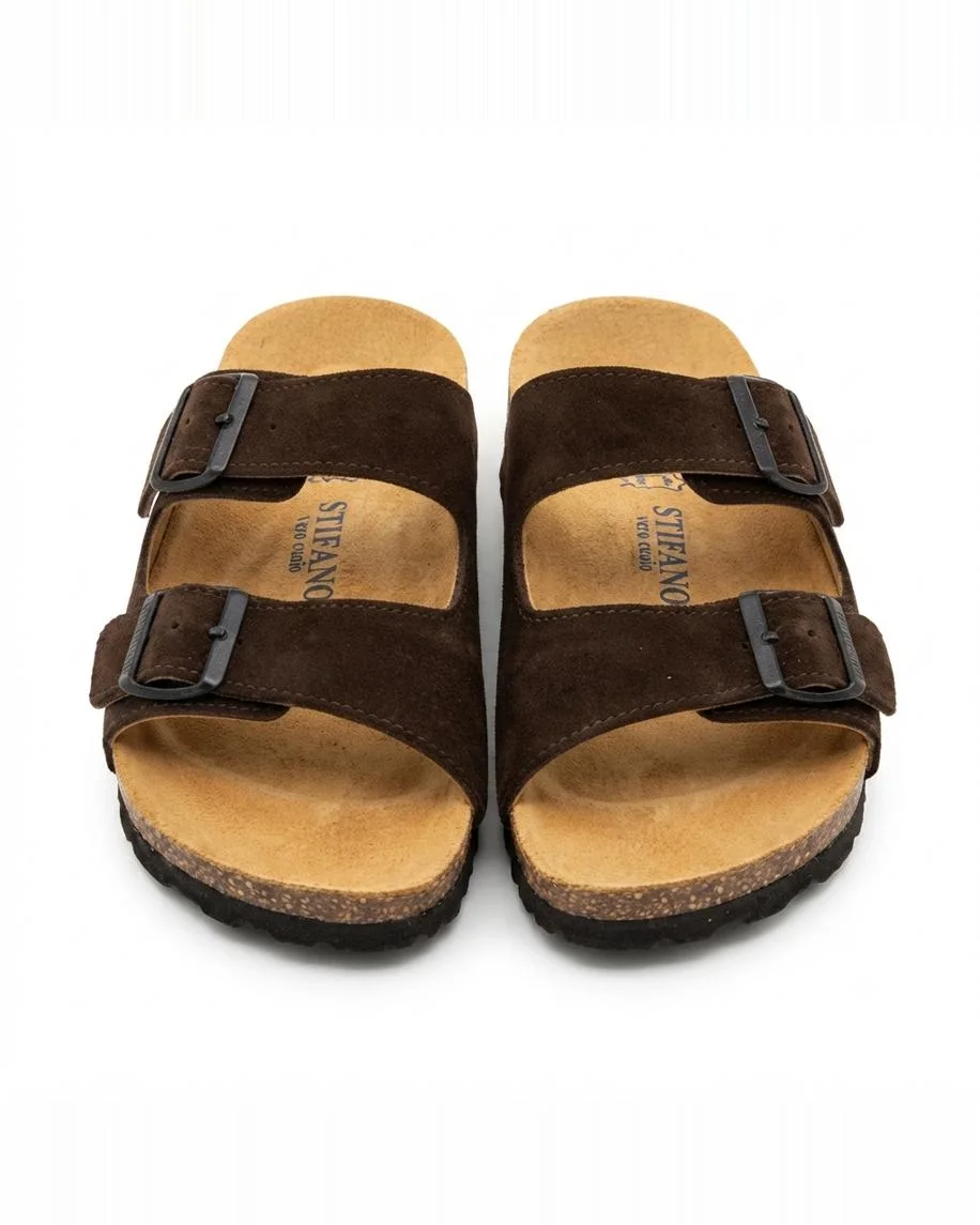Sandales ortho en daim chocolat 0022