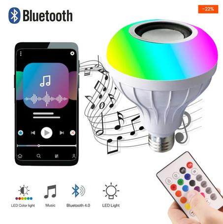 لامبة بلوتوث LED + سماعة + أداة تحكم \ Ampoule LED Bluetooth + casque + contrôleur