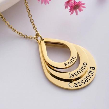 قلادة الأسرة قطرات الماء / Collier Famille Gouttes d'Eau