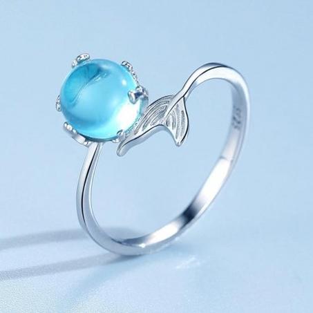 خاتم حورية البحر / Mermaid Bubble Open Ring