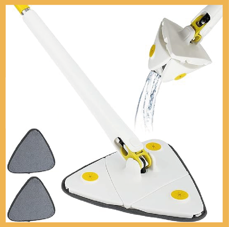 Balai de Nettoyage Triangulaire Rotatif à 360 degrés, réglable, Outil de Nettoyage Multifonction, serpillière à Presser Automatique