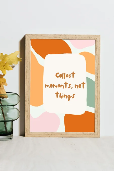 Poster Digital "Collect Moments" - Art Mural Moderne (Haute Qualité)