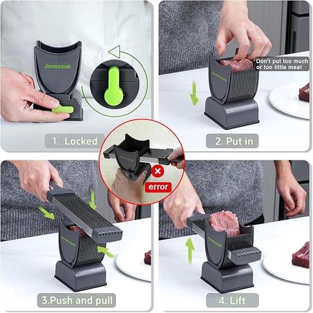 قطاعة شرائط اللحوم الطازجة Johnscock اليدوية