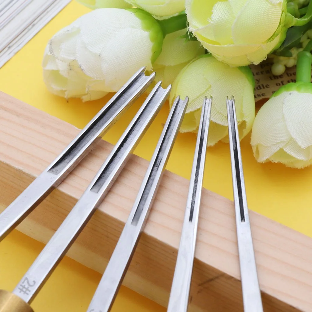 Leather Edge Creaser Steel Blade Ebony Black sandalwood Shallow Groove Craft Mark Tool 16cm