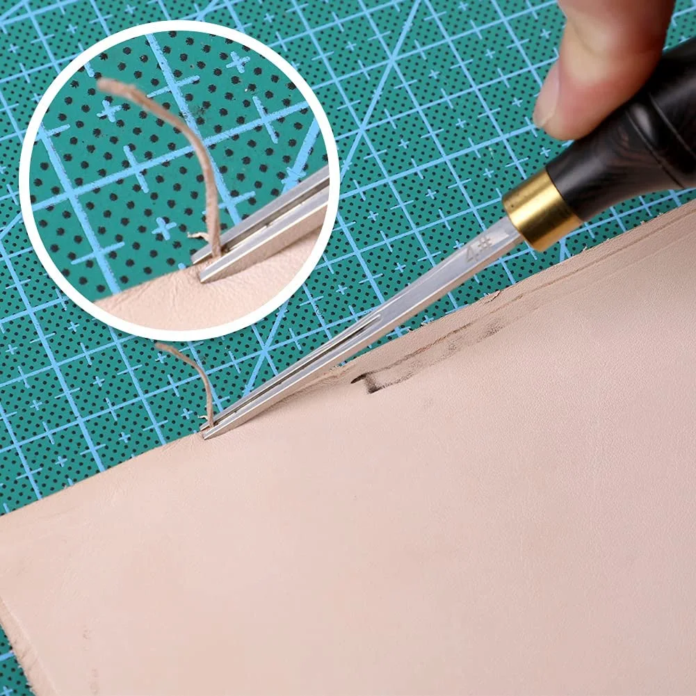 Leather Edge Creaser Steel Blade Ebony Black sandalwood Shallow Groove Craft Mark Tool 16cm