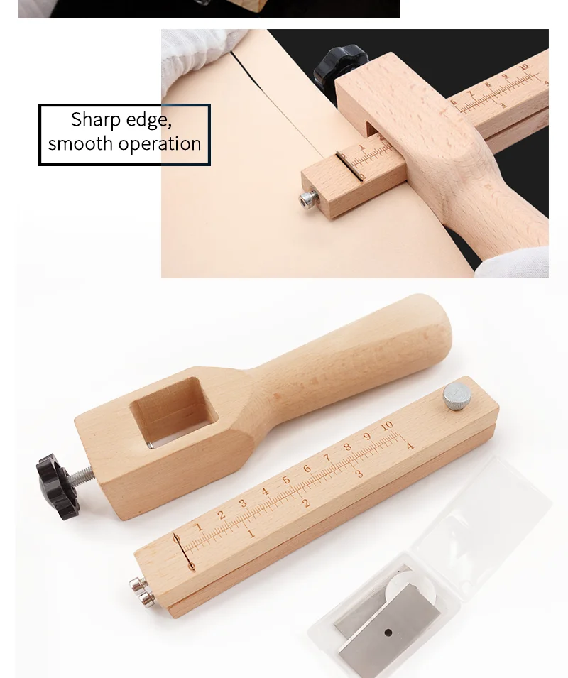 Outil DIY Coupe-Ceinture en Cuir Manuel - Coupeur de Bandes et Sangles en Cuir Ajustable en Bois
