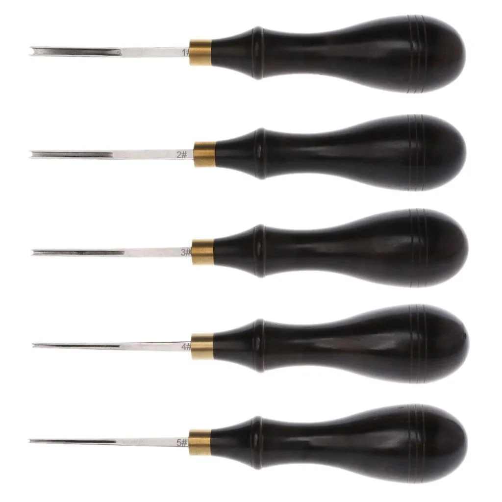 Leather Edge Creaser Steel Blade Ebony Black sandalwood Shallow Groove Craft Mark Tool 16cm