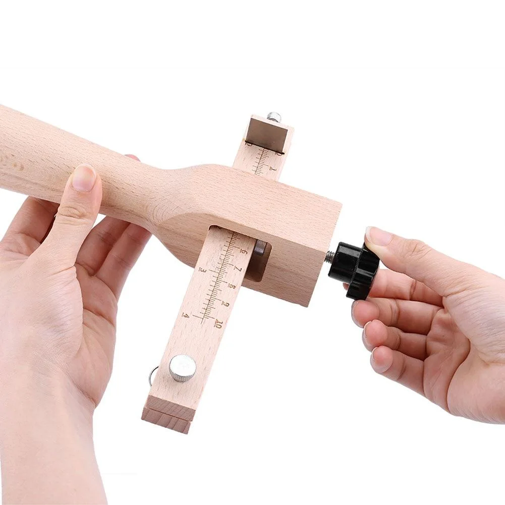 Outil DIY Coupe-Ceinture en Cuir Manuel - Coupeur de Bandes et Sangles en Cuir Ajustable en Bois