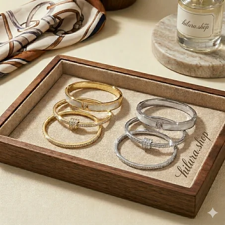 أساور من الفولاذ المقاوم للصدأ للنساء، كلاسيكية، من الفولاذ والتيتانيوم غير القابل للبهتان، أساور من الفولاذ المقاوم للصدأ مرصعة بالألماس