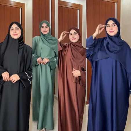 عباية مع حجاب مطابق – أناقة طبيعية وراحة مطلقة