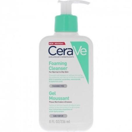 Cerave Gel Moussant Pour Peaux Normales À Grasses Sans Parfum, Non-comédogène 236ml