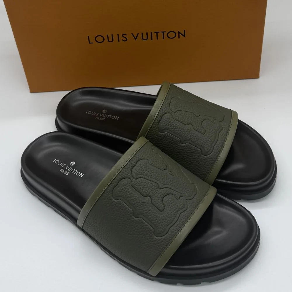 Sandale L.V Pool Pillow cuir grainé