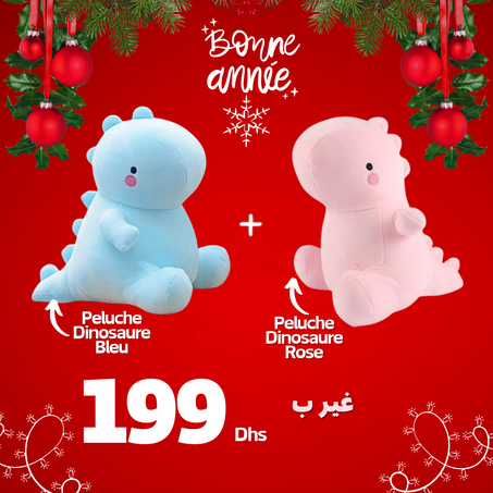 Duo de Nouvel An (Dinosaur Bleu + Rose)