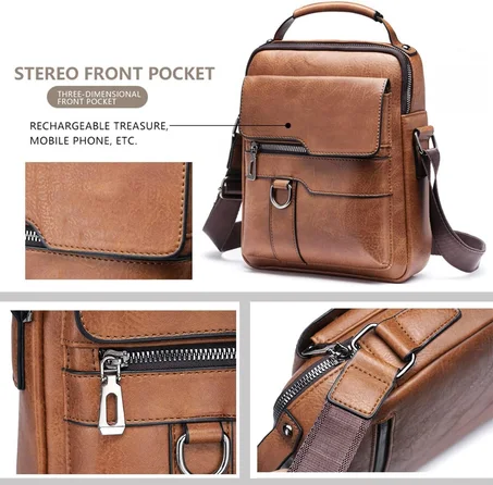 حقيبة كثف للرجال مصنوعة من الجلد الممتاز مقاومة للماء