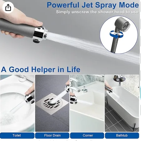 رأس دش عالي الضغط للحمام قابل للتعديل بـ3 أوضاع