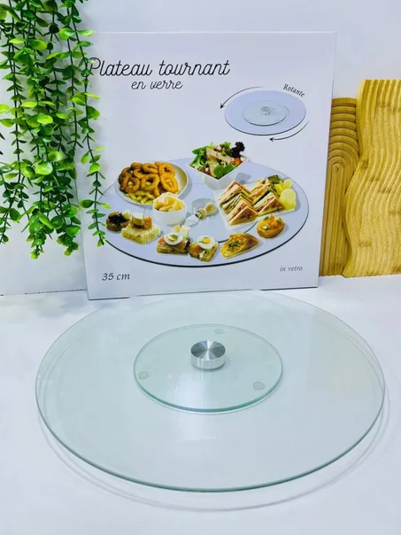 Plateau tournant en verre 35cm